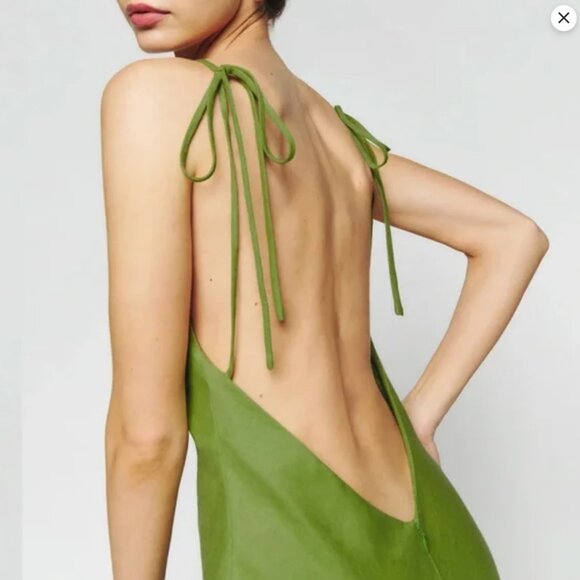Reformation Green Backless Dress - Picture 2 of 10